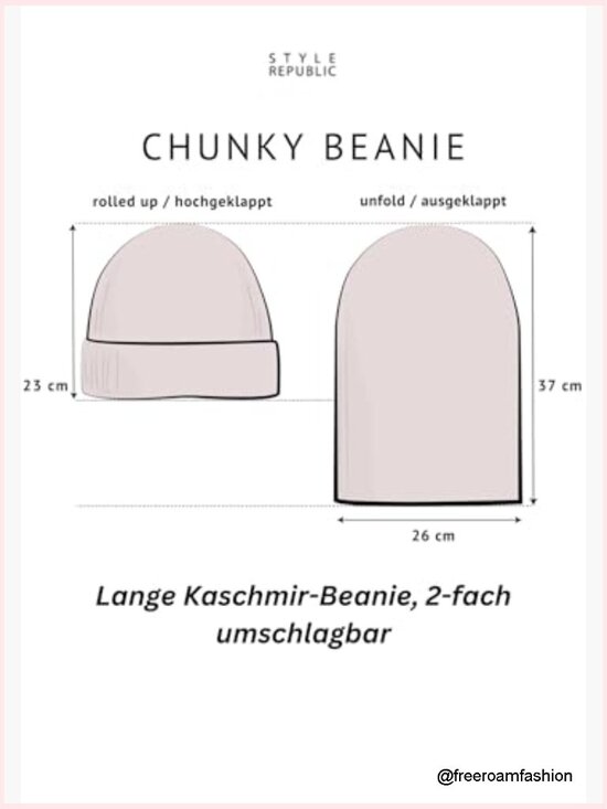 Chunky Knit Cashmere Beanie, Stretchy & Soft Winter Hat main image 4